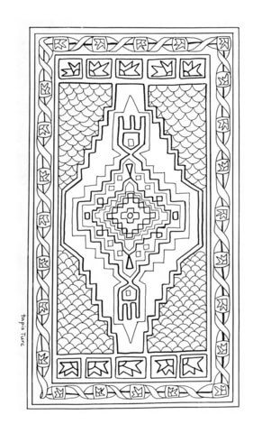 Turkish Rug Mandala Coloring Page